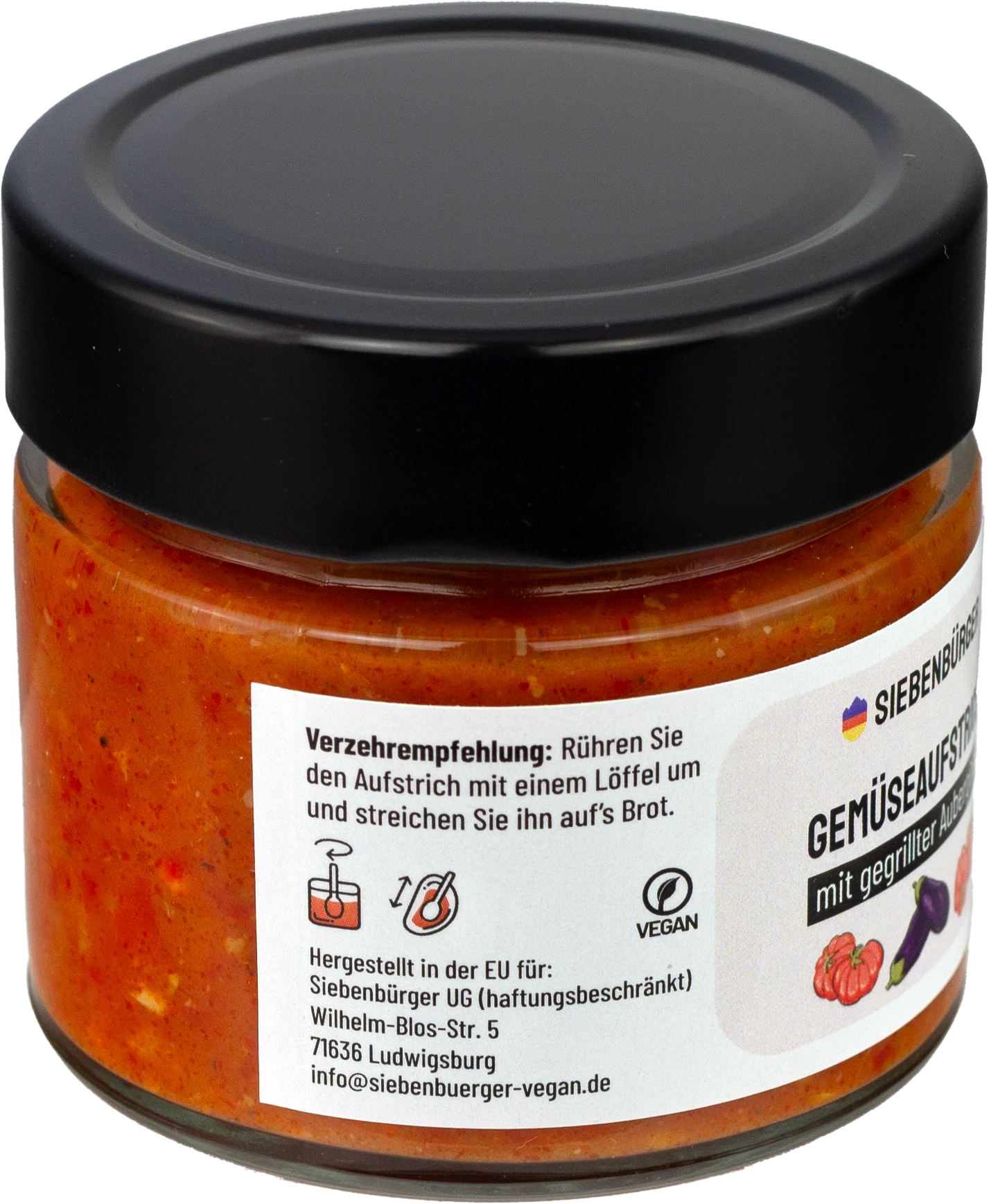 Siebenbürger Gemüseaufstrich mit gegrillter Aubergine
